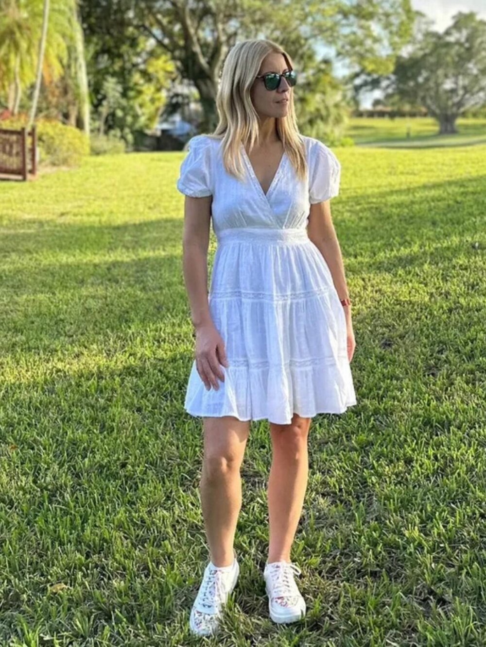 ZARA WOMENS WHITE LACE INSERT MINI DRESS WITH SHORT SLEEVES SIZE M